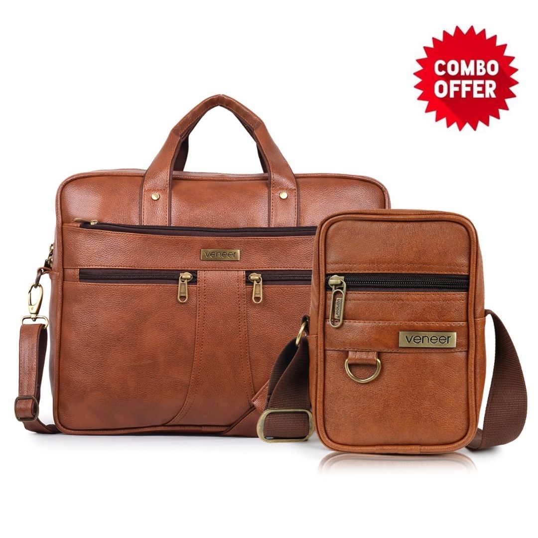 The Zenith Laptop Messenger Bag Combo - Veneer 