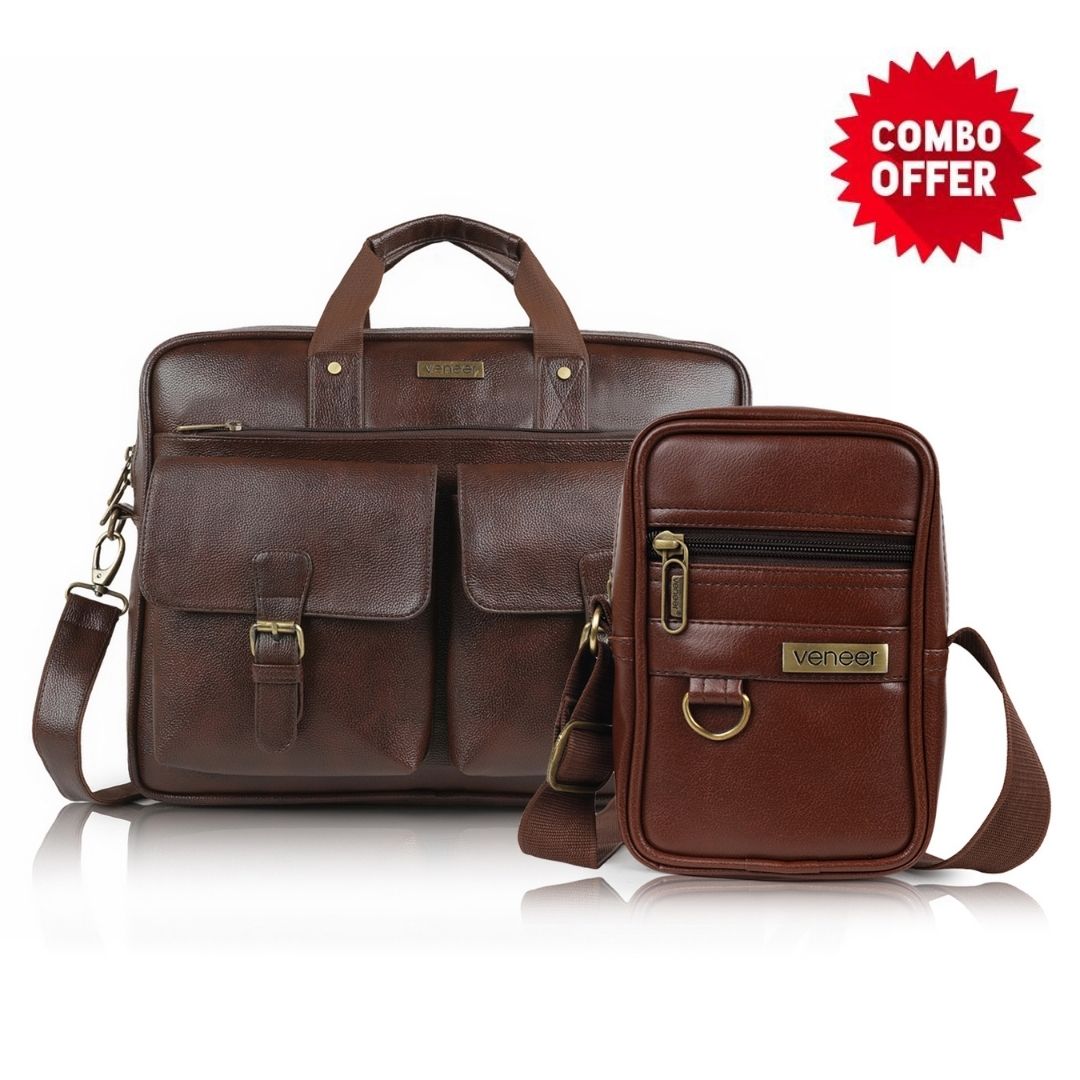 The Executive Laptop Messenger Bag Combo - Veneer 