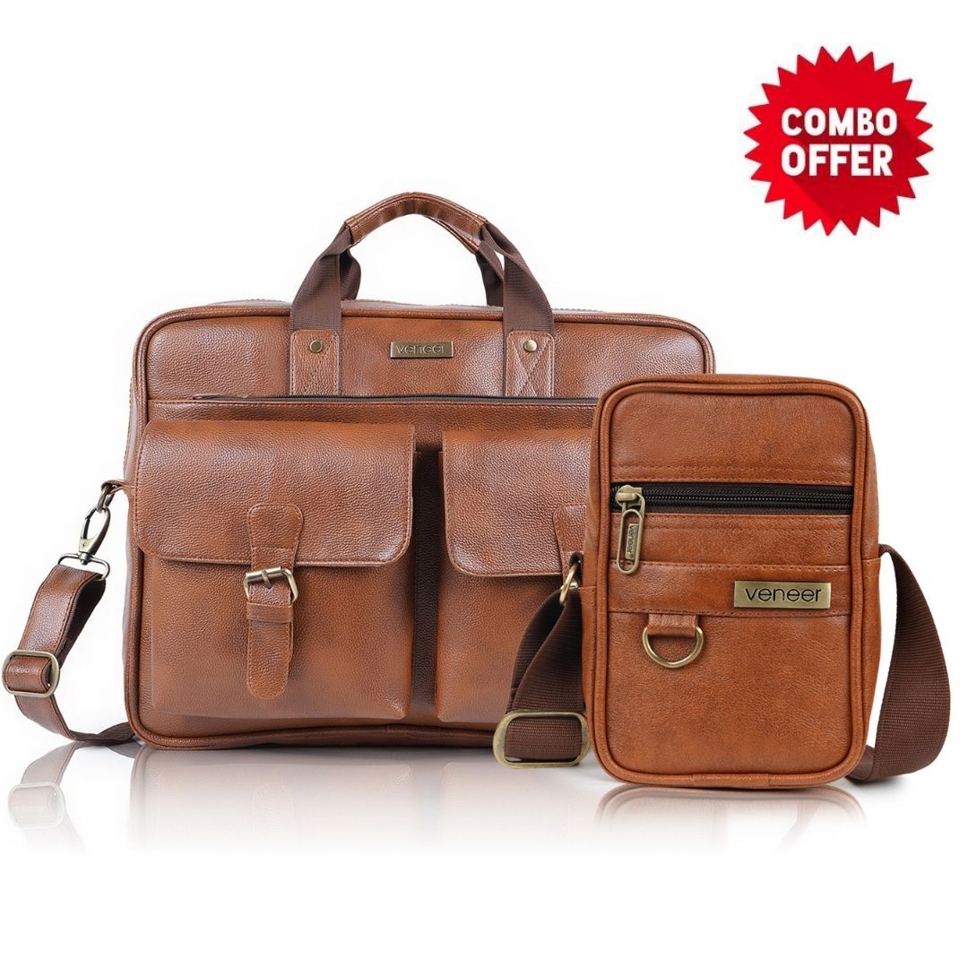 The Executive Laptop Messenger Bag Combo - Veneer 