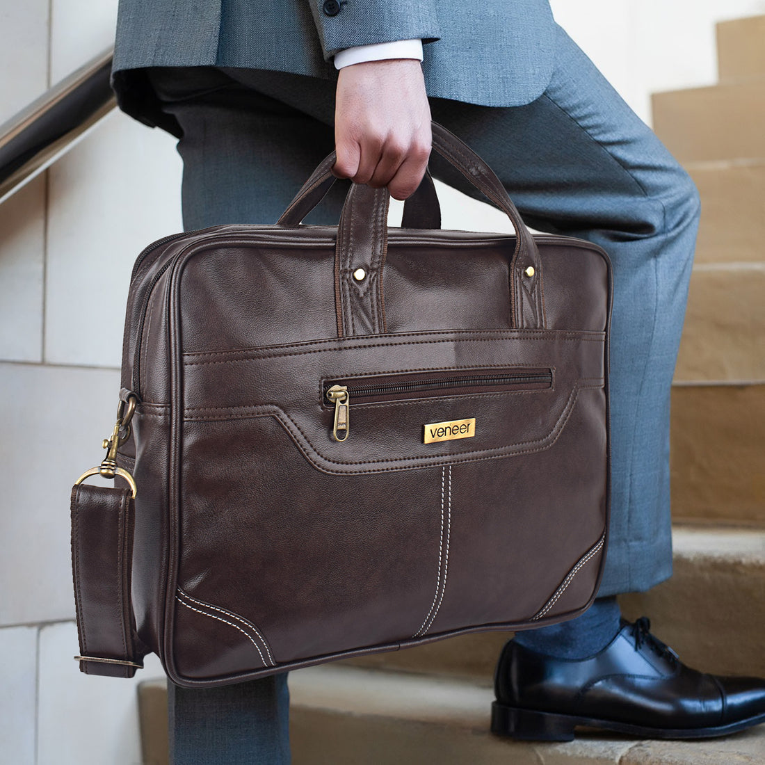 The Cybershift Laptop Messenger Bag Combo - Veneer 